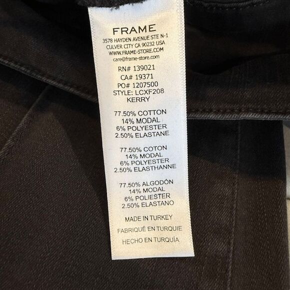 FRAME Le Catroux High Rise Flared Jeans in Kerry Black Size 24 - Picture 8 of 14